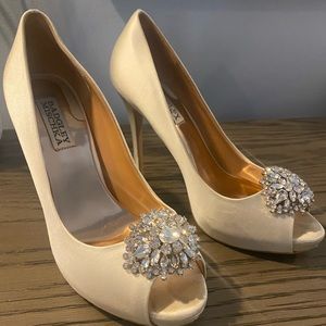 Badgley Mischka peep toe pump with embellishments